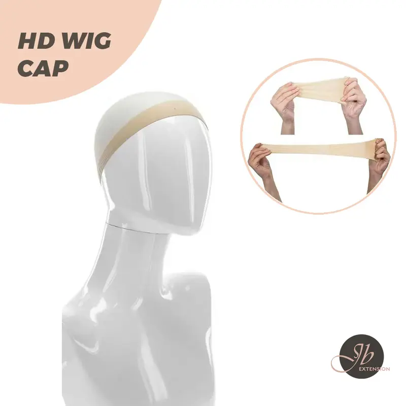 JBextension Real HD Wig Caps, 2 Pieces Ultra-thin Invisible and Breathable Stretchy Stocking Sheer Caps for Women Lace Front Wig HD Wig Cap 2 Pcs