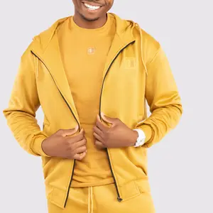 CityComfort Fleece Men's Hoodie Jacket, Peanut Brittle