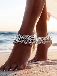 Women's Elegant Chunky Chain Anklet with Bell Shape Pendant, Exquisite Trendy Tiered Layer Design Anklet, Fashionable Jewelry for Women & Girls for Daily & Party Decoration, Dainty Layered Anklet