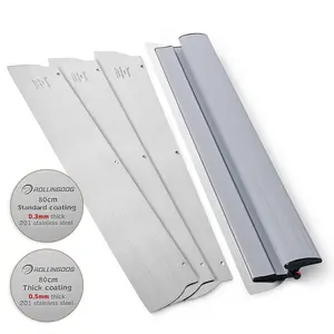 ROLLINGDOG 32 Inch Drywall Skimming Blade - 2pcs 0.5mm and 1pc 0.3mm Stainless Steel, Drywall Skim Coat Finishing Tools for Large Area Smoothing Wall and Ceiling