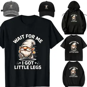 Family set-DIY-Unisex-Hoodie-cap-kid-Gnome Wait for Me I Got Little Legs Humor Funny Running Joke T-Shirt