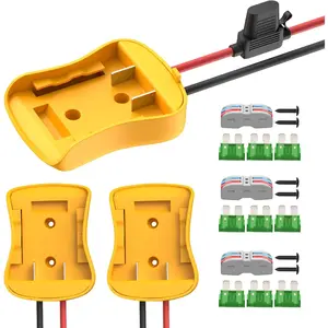 Battery Adapter Compatible with Dewalt 20V Battery Adapter Converter Kit 12 AWG Wire with Fuses and Connectors - 3 Pack