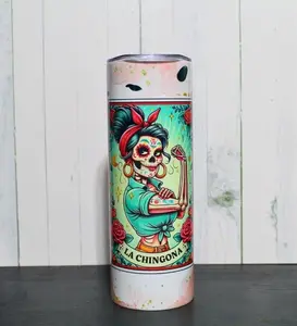 La Chingona 20oz Skinny Tumbler, Stainless Steel Travel Mug, Gift For Her