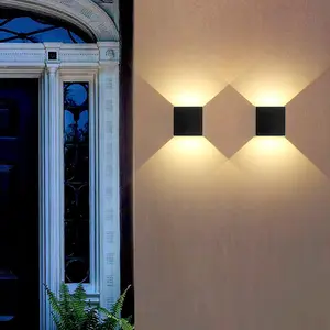 Outdoor LED Wall Light with Adjustable Illumination Range, Up and Down Lighting Wall Lamp for Garden Terrace and Landscape, Modern Villa Passage and Corridor Decor