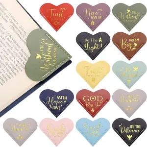 14 count  Verse Leather Heart Bookmarks, Mothers Day Gifts, Christian Gifts for Women, Reading Inspirational Corner Bookmarks, Reading Book Accessories, Christian Mothers Day