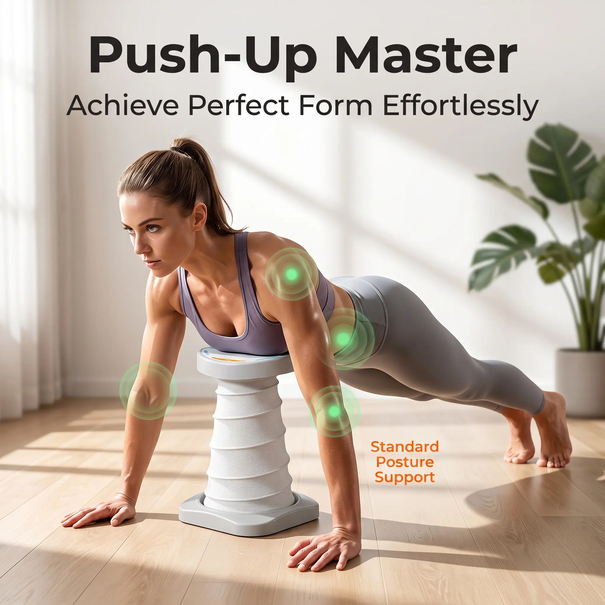Push-Up Master Posture Trainer, Multi-Grip Chest & Upper Body Workout Equipment, Anti-Slip Stable Base Portable Home Gym Fitness Aid for Beginner Muscle Training