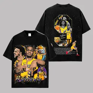 Bronny James Lakers Basketball Premium Washed Cotton T-Shirt (Made In US),  Rookie Graphic Tee, LA Hoops Streetwear Shirt, Basketball Fan Merch, Sports Gift, Unisex Tee