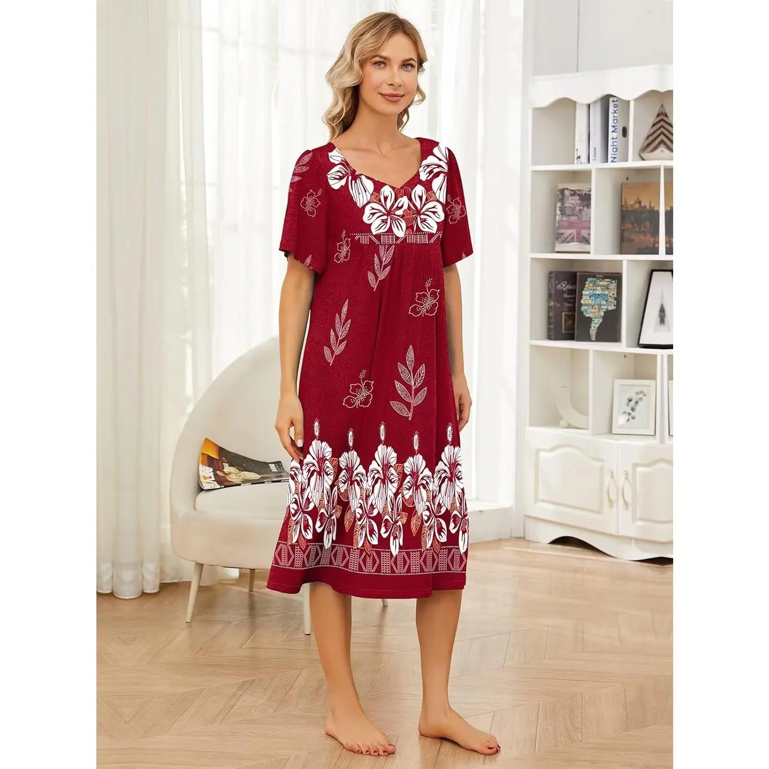 House Dresses for Women with Pockets Moo Moo Nightgown Short Sleeve Mumu Dress Lounge Dress S-5XL - TikTok Shop House Dresses for Women with Pockets Moo Moo Nightgown Short Sleeve Mumu Dress Lounge Dress S-5XL - TikTok Shop