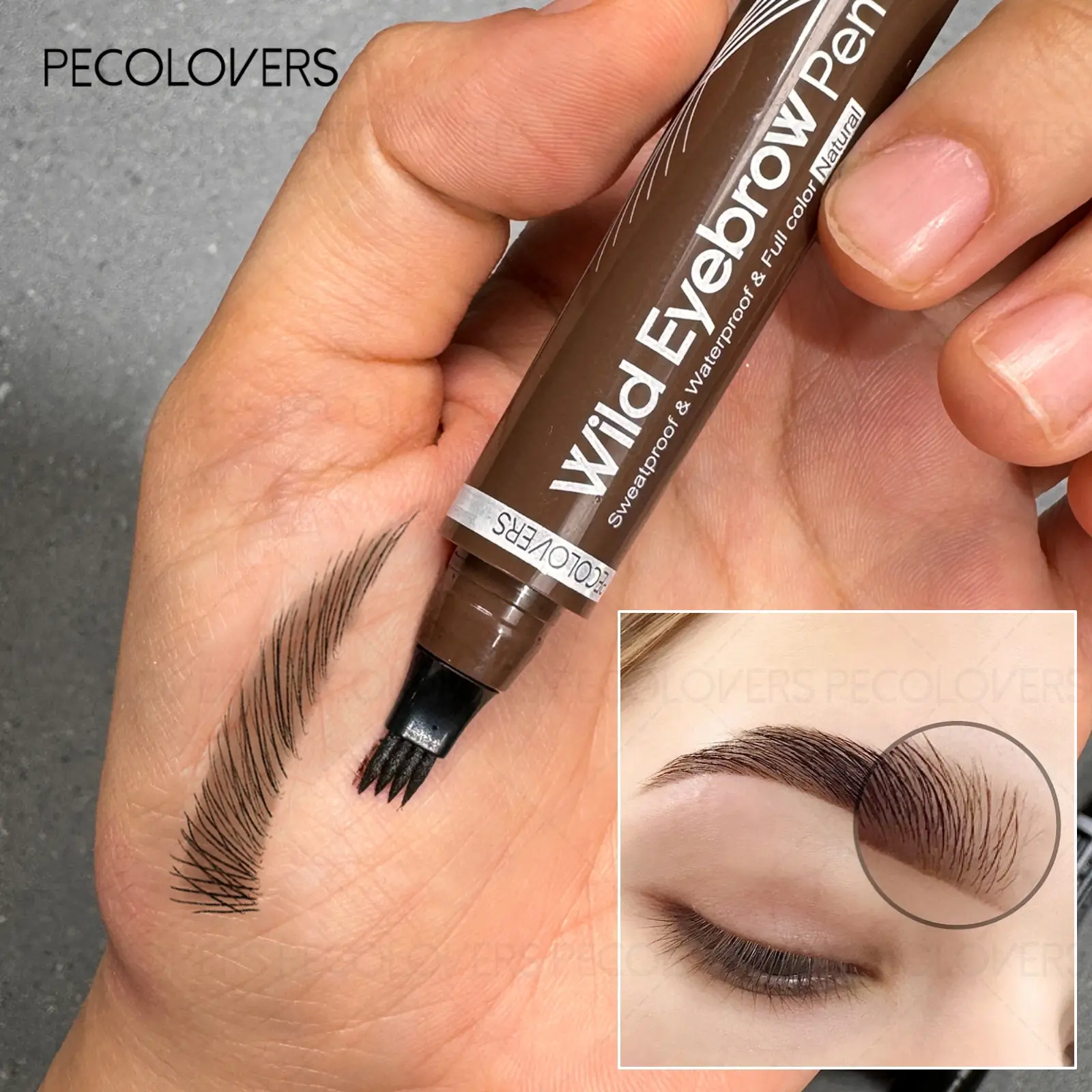 1PC Not Easy To Smudge, Four-pronged Natural Eyebrow Pencil, Eyebrow Products, Eyebrow Makeup, Clear Eyebrow Roots, Hair Flow, Three-dimensional Wild Eyebrows, Suitable for All Skin Types, Christmas Gift