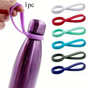 1pc Universal Silicone Water Bottle Buckle Handle for Sports and Outdoor Activities - Portable and Durable Beverage Bottle Holder.