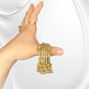 Kashmiri Ghungroo Bangles Set of 8 Gold Tone Bridal Bangles for Indian Wedding Jewelry Mehendi Gift Traditional Kada Set