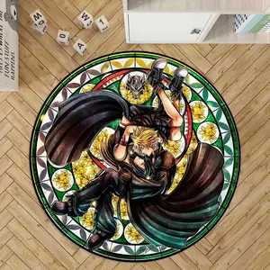 Colorful Glass Round Carpet, Cartoon Creative Home Decor Mat, Game Room Bedroom Living Room Kitchen Universal, Holiday Gift Choice, Cartoon Pattern Rug