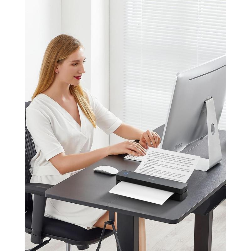 Portable Thermal Printer, MT610 Pro  for Travel, 300 DPI  Inkless Printer Support 8.5" X 11"  Letter&A4&A5 Thermal Paper for , Compatible with iOS, Android, Laptop, Black