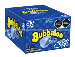 Adams Bubbaloo Mora Azul Blueberry Bubble Gum 32/47ct