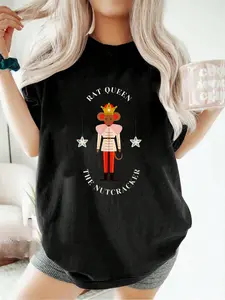 100% pure cotton RAT THE NUTCRACKER Ballet Mouse Graphic T-Shirt printed t-shirts for women