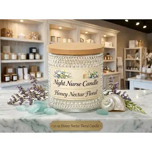 Honey Nectar Floral Candle | Hand-Poured Soy Candle for Nurses | Night Nurse Candles
