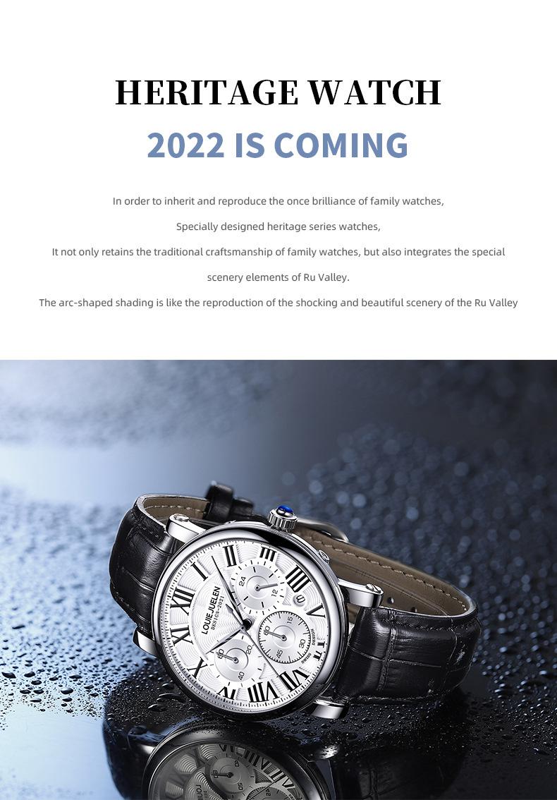 LOUIE JUELEN Luxury Men's Business Watch - 2025 New Multifunction Waterproof Quartz Wristwatch, Genuine High-End Fashion Men's Watch