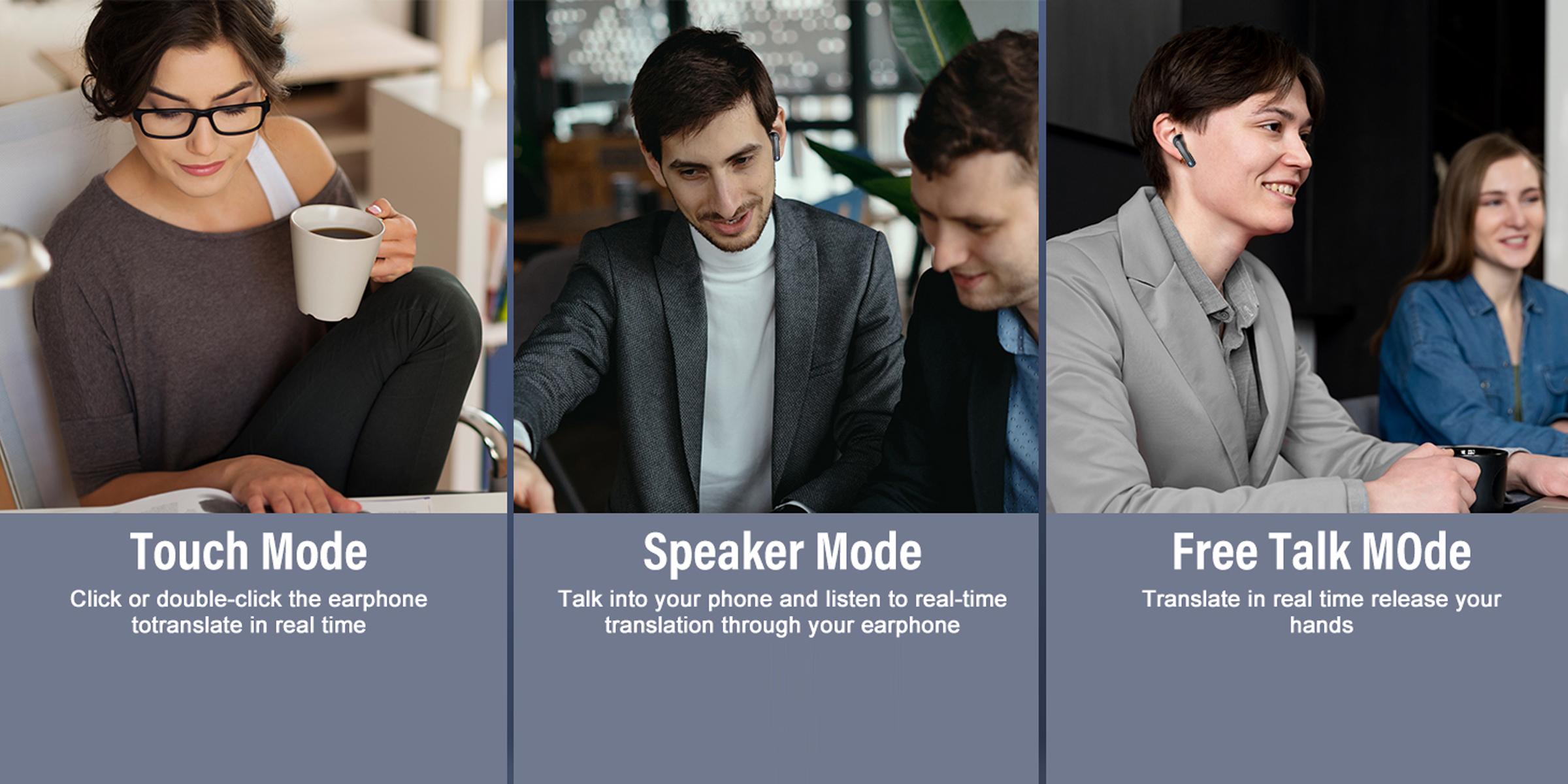 AI Translation Earbuds Real Time 156+ Languages Translator Ear Buds Audifonos Traductores Inglés Español 60H Playtime Wireless Earphones AI Bluetooth Headphones for Travel Meeting Learning Black