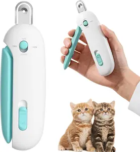 Cat Nail Clippers with Removable Debris Collector – Adjustable Safety Blade & Hidden File for Home Pet Grooming