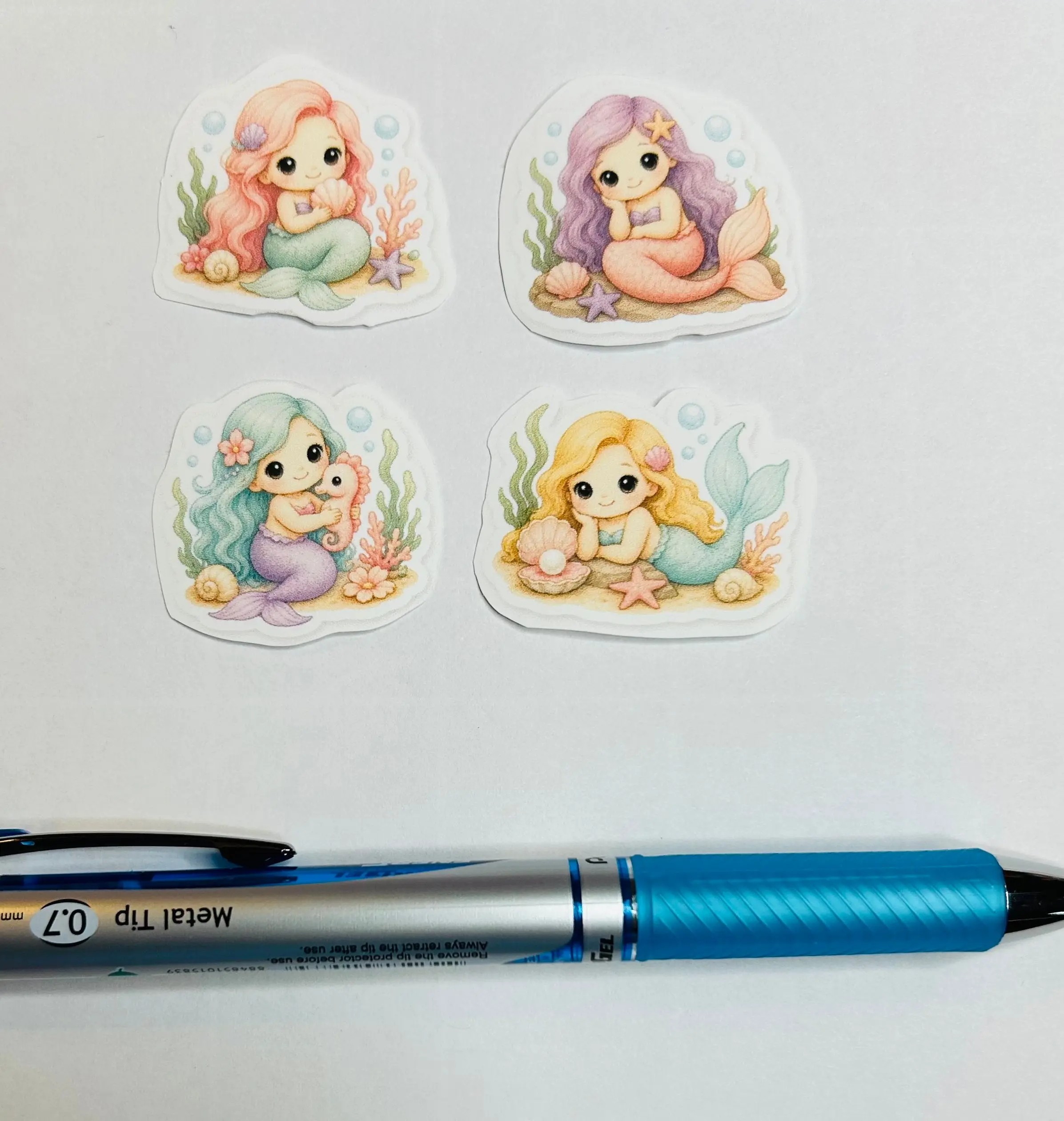 Mermaid Daydreams — Pastel Mermaid Vinyl Sticker Pack (Set of 4) medium sized