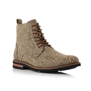 Polar Fox Duke classic plain-toe high-top dress boots, in Safari Brown, Men's Size 6.5 - 13