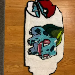 Bulbasaur Pokémon Rug  Custom Design Personalized Tufted Rug Anime, Cartoon, Symbol or Abstract Art / %100 Handmade