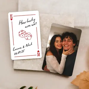 Custom Metal Photo Wallet Card: Playing Card Gift, Custom Picture Wallet Insert, Photo Love Note Card, Anniversary Gift for Him, Boyfriend