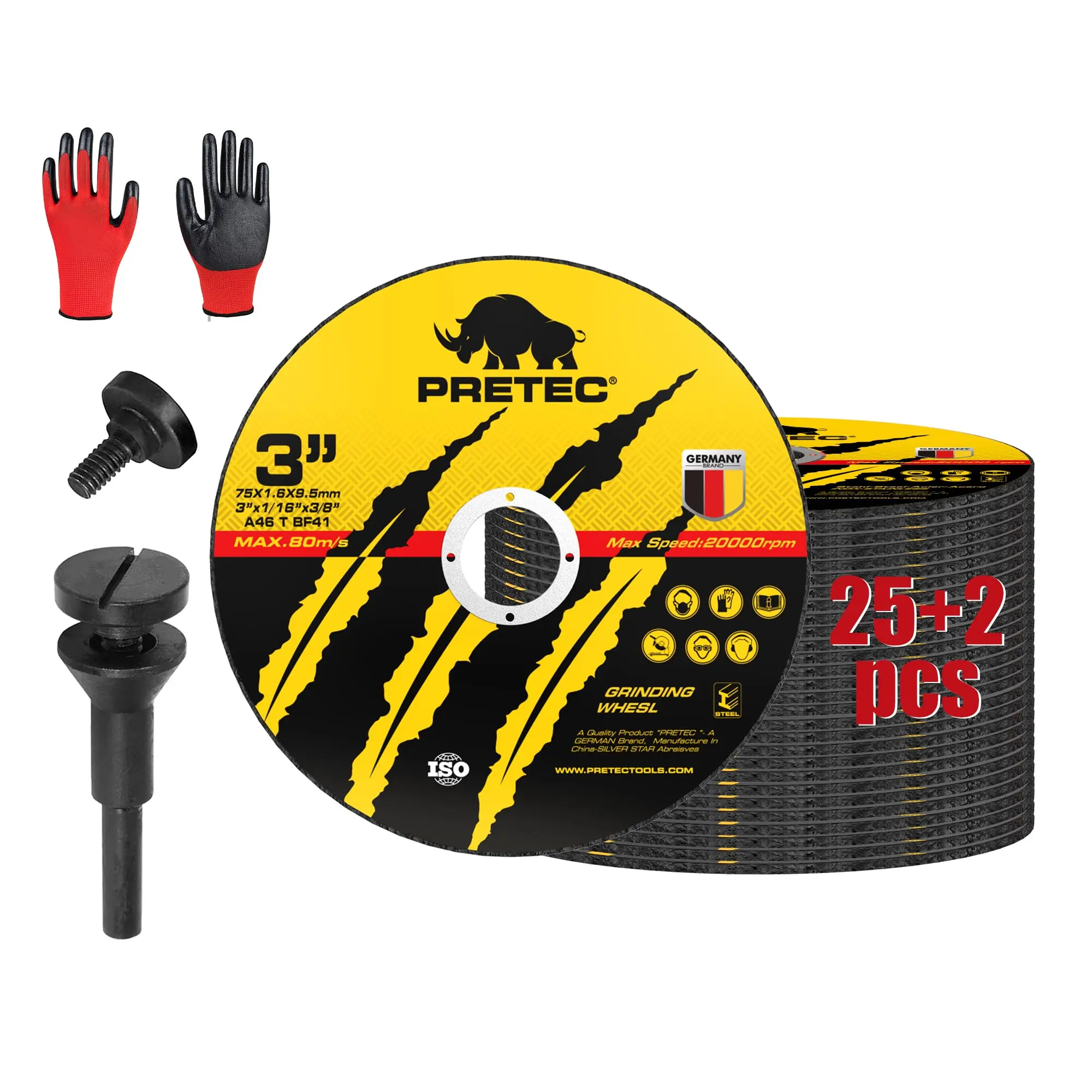 27/55 Pcs 3 Inch Cut Off Wheels with 1/4" Mandrel - Die Grinder Cutting Discs for Metal & Stainless Steel, 3/8" Arbor Hole Cutoff Wheel Kit for Rotary Tools & Power Drills