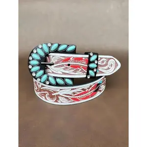 Boho Style Western Belt, Western Concho Belts, Cowboy Belt, Vintage Style Belt for Women, Fashion Accessories for Party, Daily Clothing Decor, Trendy All-match & Exquisite Belt for Birthday Gift