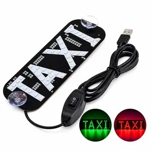 LED Taxi Light Sign with Suction Cups – Dual Color Changing Lights (Switch Control), USB Powered, On/Off Switch for Car Windshield