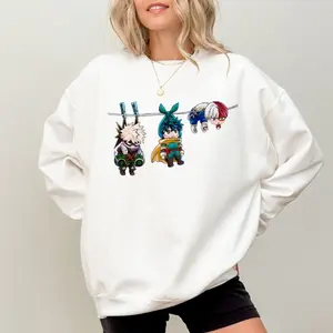 My Hero Academiia Sweatshirt, Todoroki & Midoriya & Bakugo Shirt, Gift For Mha Fans Hoodie, Unisex Sweater Pullover Tee