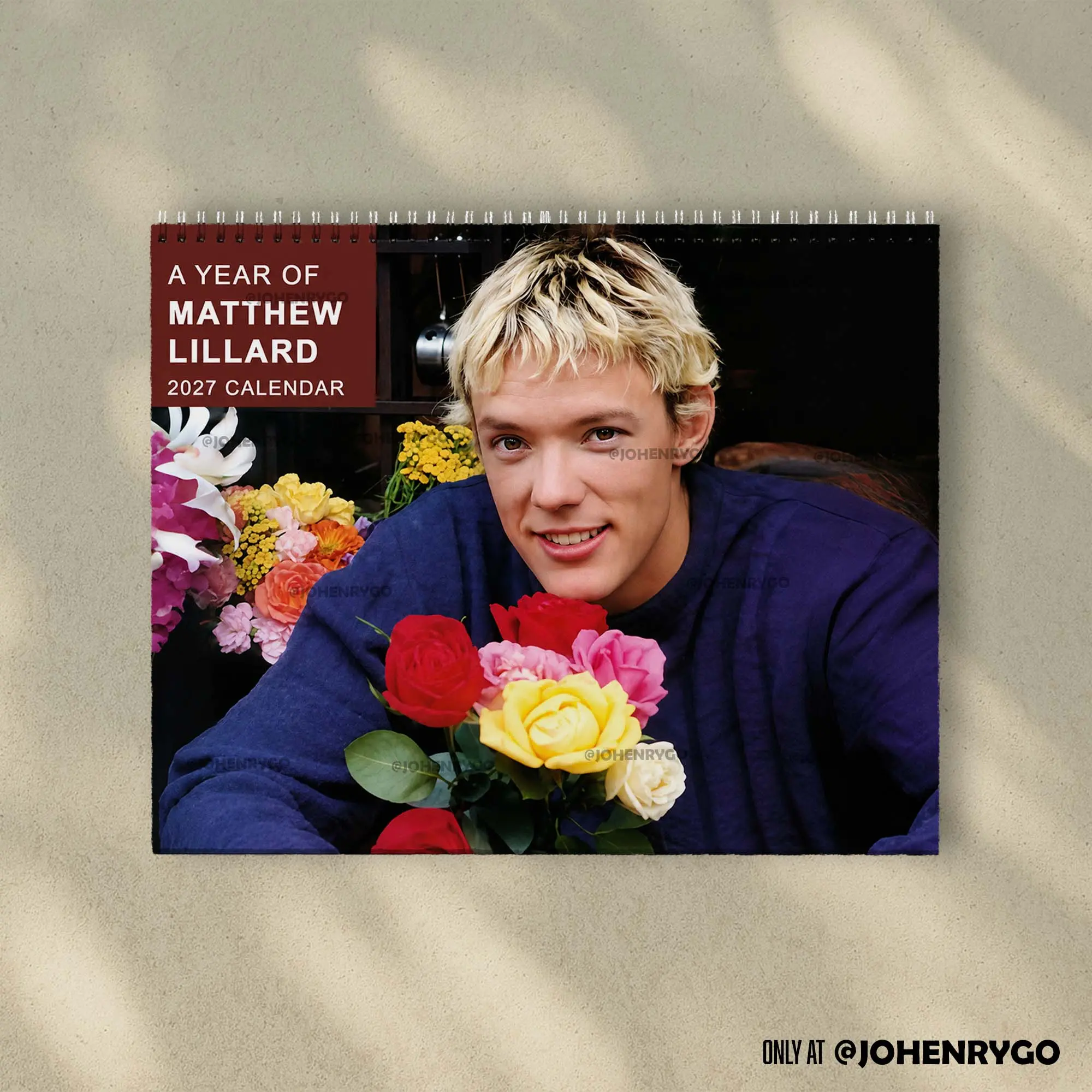 2027 Calendar, A Year Of Young Matthew Lillard - Matthew Lillard Blonde 90s, Daddy Matthew Merch for Fan,Home Decor, Office Decor-New Year Holiday Gift