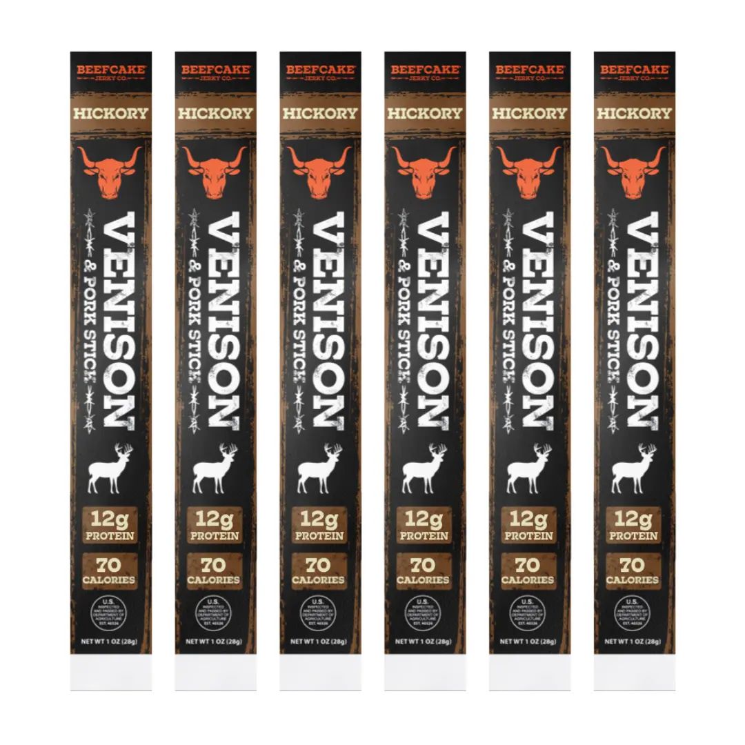 Venison Hickory Meat Sticks - Venison Pork Blend Meat Stick Snack Jerky Product