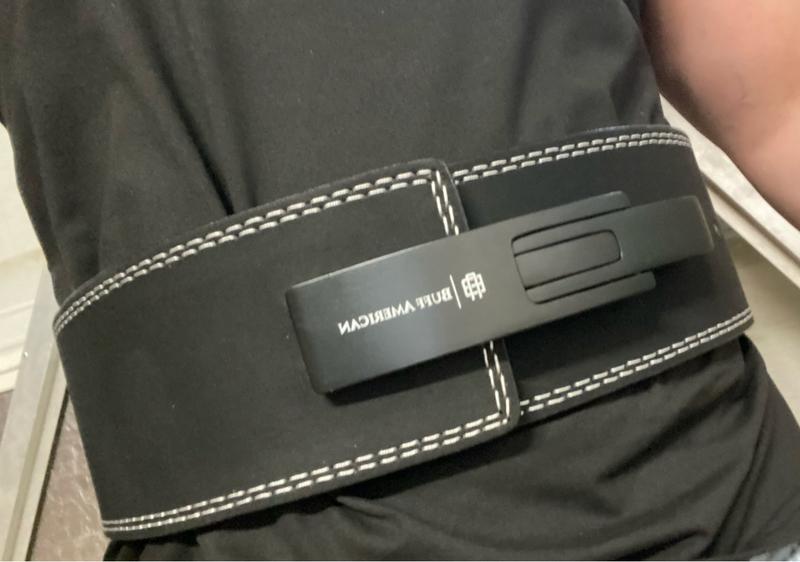 BUFF AMERICAN 10MM Lever Belt - Black, USAPL, USPA, IPL, IPF Approved, Adjustable Lever Buckle Attachment, Height 4 Inches, Thickness 0.394 Inches