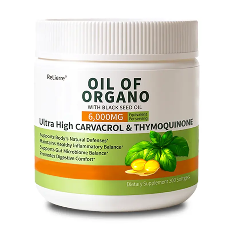 ReLierre 6000mg Oregano + 200mg Black Seed Softgels - Ultra High Carvacrol, Naturally Occurring Thymoquinone, Non-GMO Daily Wellness Supplement