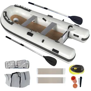 White 5-Person Inflatable Sport Tender, 10.5ft x 5ft Dinghy Boat with Smooth Design for Water Sports & Fishing
