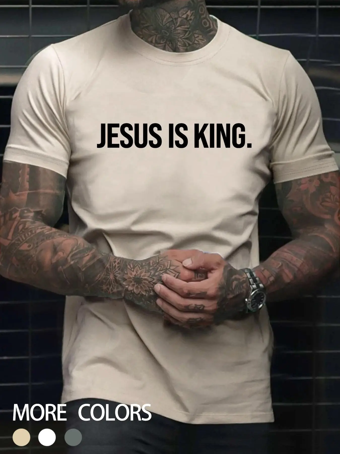 Men's Easter Slogan Print Round Neck Tee, Street Regular Fit Crew Neck Short Sleeve T-Shirt, Summer Clothes, Men's Clothes for Daily Wear