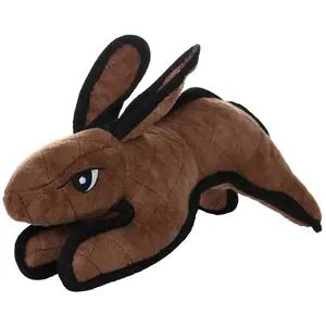 Tuffy Dog Toys Rutabaga The Rabbit Durable Plush Dog Toy - Interactive Play Indoor & Outdoor Soft Fleece Luggage Material Washable Floats 14x6x7