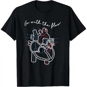 100% Cotton High-quality funny graphic tee Men'S & Women's Cardiac Nurse Anatomy Cardiology Human Heart Flow Gift Soft Comfortable Durable Unisex Top - Menswear, A Comfortable Sports Tshirt And Casual Shortsleeve