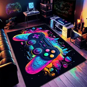 Game Controller Pattern Floor Mat, 1 Count Colorful Creative Soft Floor Carpet, Decorative Area Rug for Home Living Room Bedroom Game Room