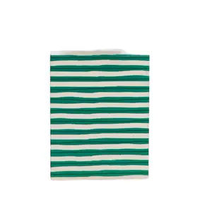 Heart Cards USA Festive Green Stripes Holiday Christmas Card with A2 Envelope Whimsical Design for Special Occasions