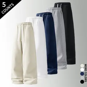 “5-Pack/5 Counts” — Vibrant solid-color loose sweatpants, ultra-oversized casual streetwear long pants