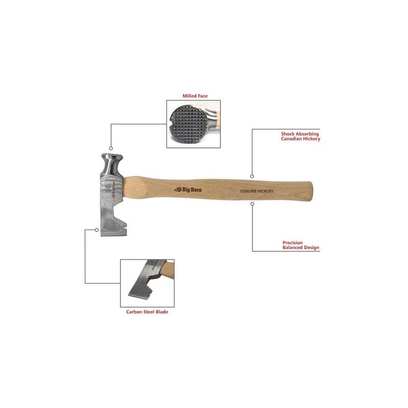 Big Horn 14Oz Drywall Hammer/Hatchet With Milled Face & Hickory Handle 15140