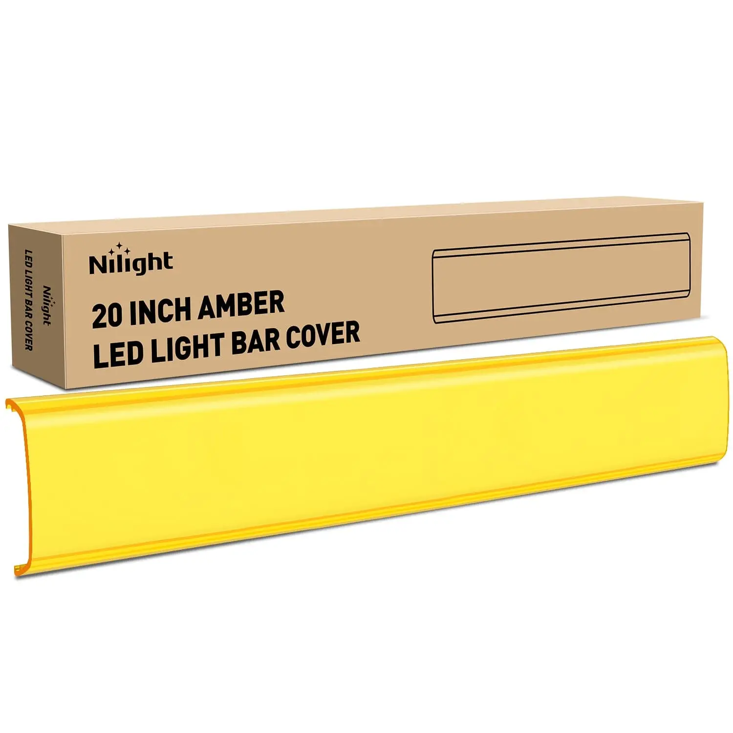 Nilight 20 Inch Double-Row Car Light Bar Cover, Amber Waterproof Car Accessories, 18.66in*3in*0.6in Size, Vehicle Appearance Decorative Cover