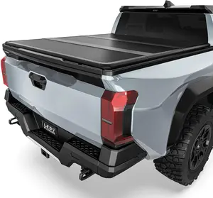 Hard Tri-fold FRP Tonneau Cover Fits for Toyota Tacoma 2024 2025, 5ft Bed with Track Rail System(Excl. Trail)