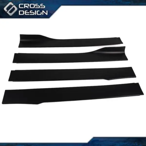 CROSSDESIGN Universal T-Style Car Side Skirt Extensions - High Quality Brand New Rocker Panel Splitters, Lower Body Trim Exterior Fittings, Vehicle Car Styling Accessories