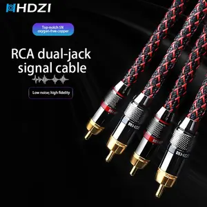 Hhdzi Dual Rca Audio Cable, High Fidelity Low Noise, Left Right Channel Separation, Compatible with Amplifiers, Speakers, Home Theater, Hi-Fi Devices