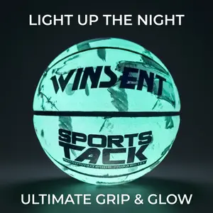 Glow in The Dark Basketball, Luminous Green WINSENT Basketball, Indoor Outdoor Durable Sports Ball for Teens Adults
