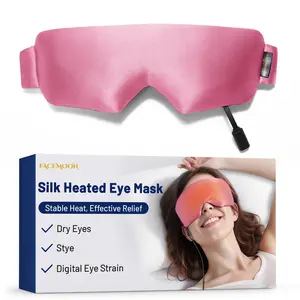 Silk Eye Mask Warm Compress — Timer Heating Control, Lightweight Travel-Friendly, Flight/Commute Rest, Helps Ease Sinus Pressure, Eye Strain & Dry Eyes for Relaxing Sleep
