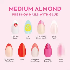 Almond Medium  Press-on nails with glue